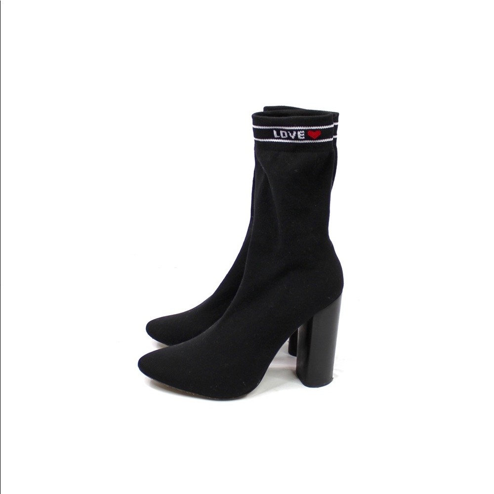 ALDO Lovelyy “Love” Knit Block Heel Sock Boots - Picture 6 of 12